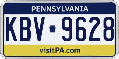 PA license plate KBV9628