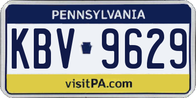 PA license plate KBV9629