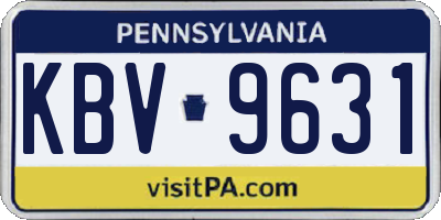 PA license plate KBV9631
