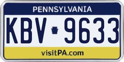 PA license plate KBV9633