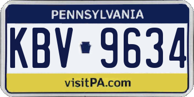PA license plate KBV9634