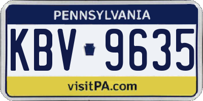 PA license plate KBV9635