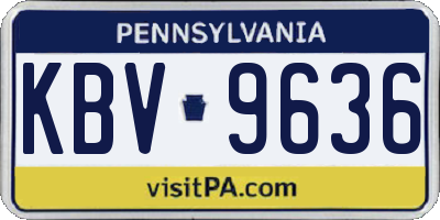 PA license plate KBV9636