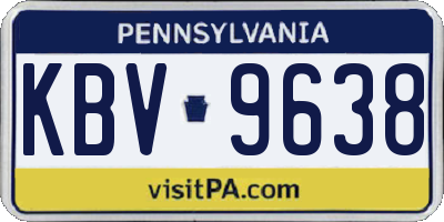 PA license plate KBV9638