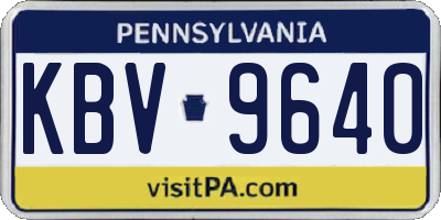 PA license plate KBV9640