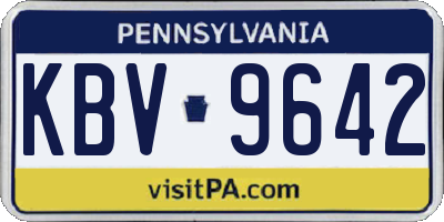 PA license plate KBV9642