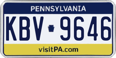 PA license plate KBV9646