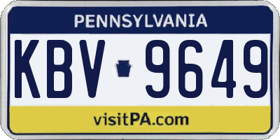 PA license plate KBV9649