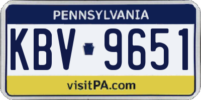 PA license plate KBV9651