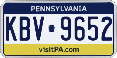 PA license plate KBV9652