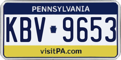 PA license plate KBV9653