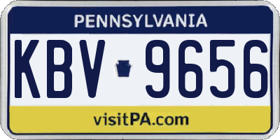 PA license plate KBV9656