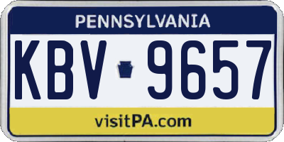 PA license plate KBV9657
