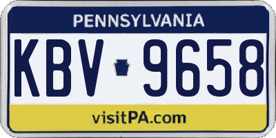 PA license plate KBV9658