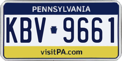 PA license plate KBV9661