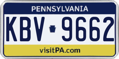 PA license plate KBV9662