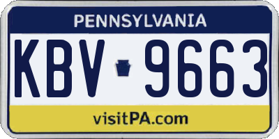 PA license plate KBV9663