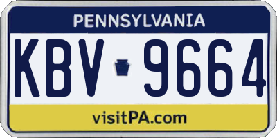 PA license plate KBV9664