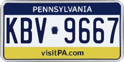 PA license plate KBV9667