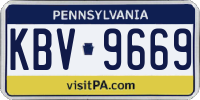PA license plate KBV9669