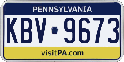 PA license plate KBV9673