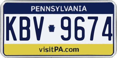PA license plate KBV9674