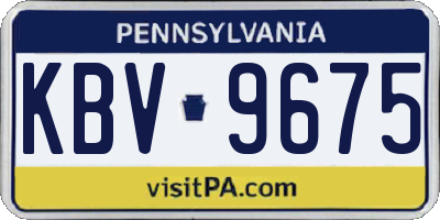 PA license plate KBV9675