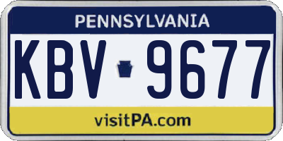 PA license plate KBV9677