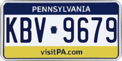 PA license plate KBV9679
