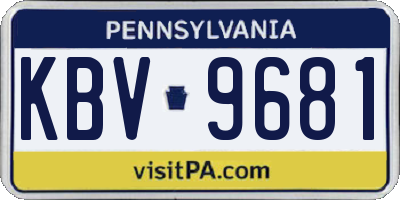 PA license plate KBV9681