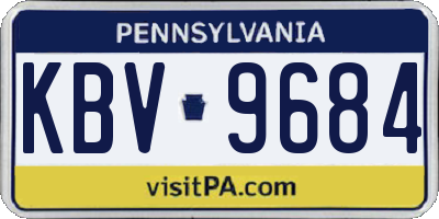 PA license plate KBV9684