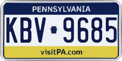 PA license plate KBV9685