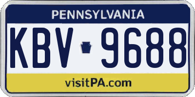 PA license plate KBV9688
