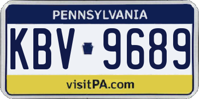 PA license plate KBV9689