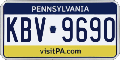 PA license plate KBV9690