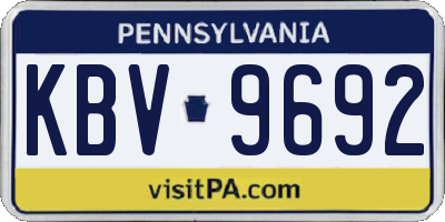 PA license plate KBV9692