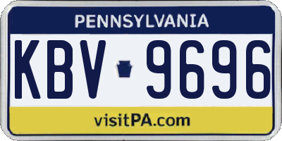 PA license plate KBV9696