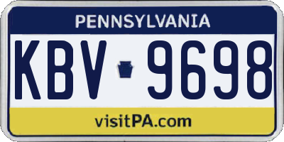 PA license plate KBV9698