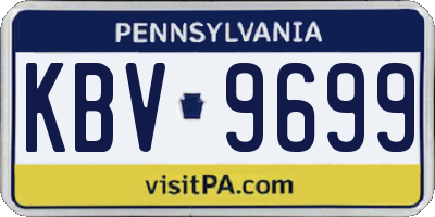 PA license plate KBV9699
