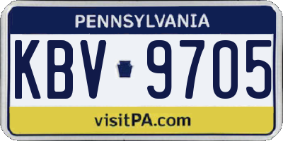 PA license plate KBV9705