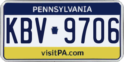 PA license plate KBV9706