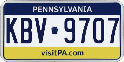 PA license plate KBV9707