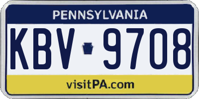 PA license plate KBV9708
