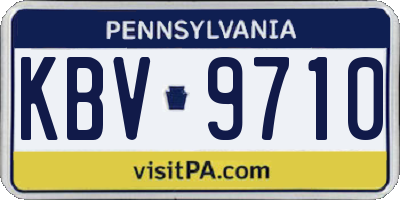 PA license plate KBV9710