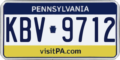 PA license plate KBV9712