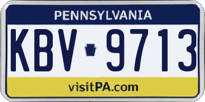PA license plate KBV9713