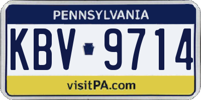 PA license plate KBV9714