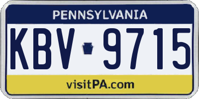 PA license plate KBV9715