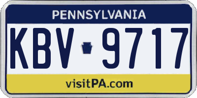 PA license plate KBV9717