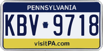 PA license plate KBV9718